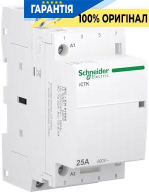 Контактор Schneider Electric 25A 400V 4НО котушка 220-240V AC DIN Acti9 iCTK A9C40425