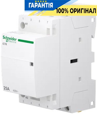 Контактор Schneider Electric 25A 400V 4НО котушка 220-240V AC DIN Acti9 iCTK A9C40425
