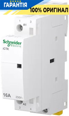 Контактор Schneider Electric 16A 250V 2НО котушка 230-240V AC DIN Acti9 iCTK A9C40216