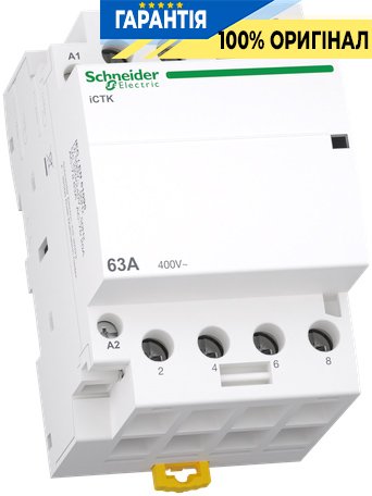 Контактор Schneider Electric 63A 400V 4НО котушка 220-240V AC DIN Acti9 iCTK A9C40463