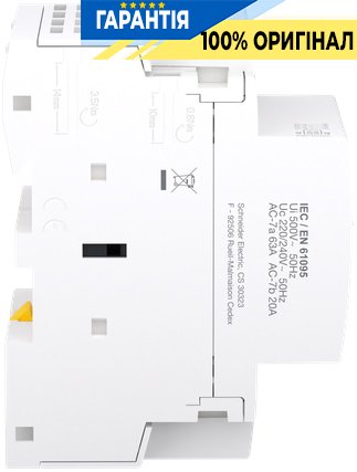 Контактор Schneider Electric 63A 400V 4НО котушка 220-240V AC DIN Acti9 iCTK A9C40463