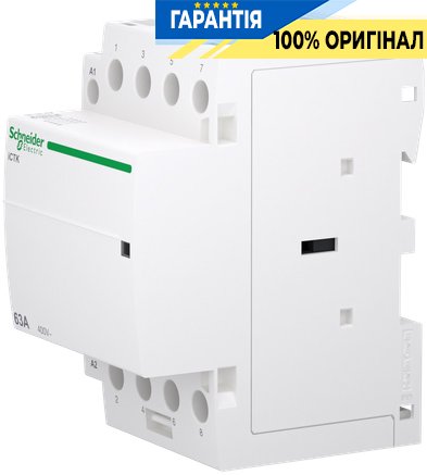 Контактор Schneider Electric 63A 400V 4НО котушка 220-240V AC DIN Acti9 iCTK A9C40463