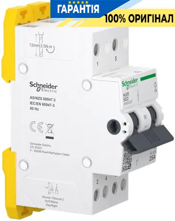 Перемикач 3-позиційний (I-0-II) iSSW Acti9, 2 полюси, 25 А, 400/415 В, Schneider Electric A9SCO225
