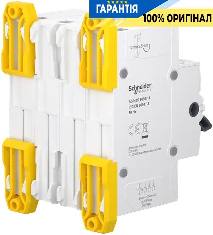 Перемикач 3-позиційний (I-0-II) iSSW Acti9, 4 полюси, 40 А, 400/415 В, Schneider Electric A9SCO440
