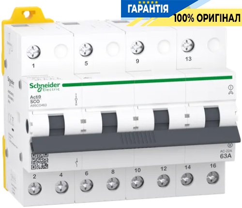 Перемикач 3-позиційний (I-0-II) iSSW Acti9, 4 полюси, 63 А, 400/415 В, Schneider Electric A9SCO463