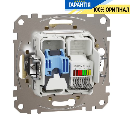 Розетка телекоммуникационная RJ45+RJ11 6UTP Schneider Electric «Sedna Elements» SDD180468 (цвет - береза)