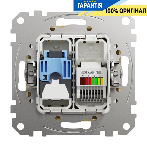 Розетка телекоммуникационная RJ45+RJ11 6UTP Schneider Electric «Sedna Elements» SDD180468 (цвет - береза)