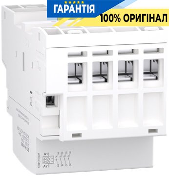 Контактор Schneider Electric 40A 400V 4НО котушка 220-240V AC DIN Acti9 iCTK A9C40440