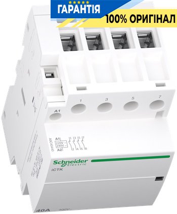 Контактор Schneider Electric 40A 400V 4НО котушка 220-240V AC DIN Acti9 iCTK A9C40440