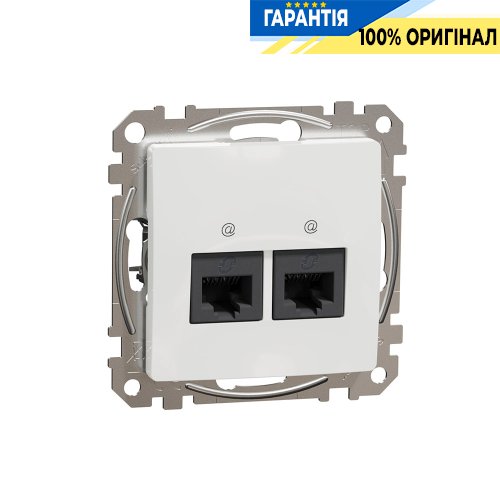 Комп'ютерна розетка 2-а RJ45 кат. 5е UTP Schneider Electric «Sedna Design» SDD111452 (колір - білий)