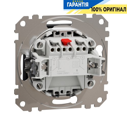 Кнопковий 2-кл вимикач 10A Schneider Electric Sedna Design SDD114118 (колір - чорний)