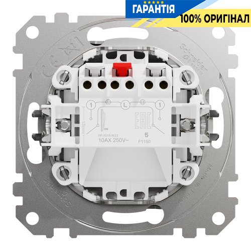 Кнопковий 2-кл вимикач 10A Schneider Electric Sedna Elements SDD170118 (колір - матовий алюміній)