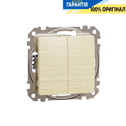Кнопочный 2-кл выключатель 10A Schneider Electric «Sedna Elements» SDD180118 (цвет - береза)