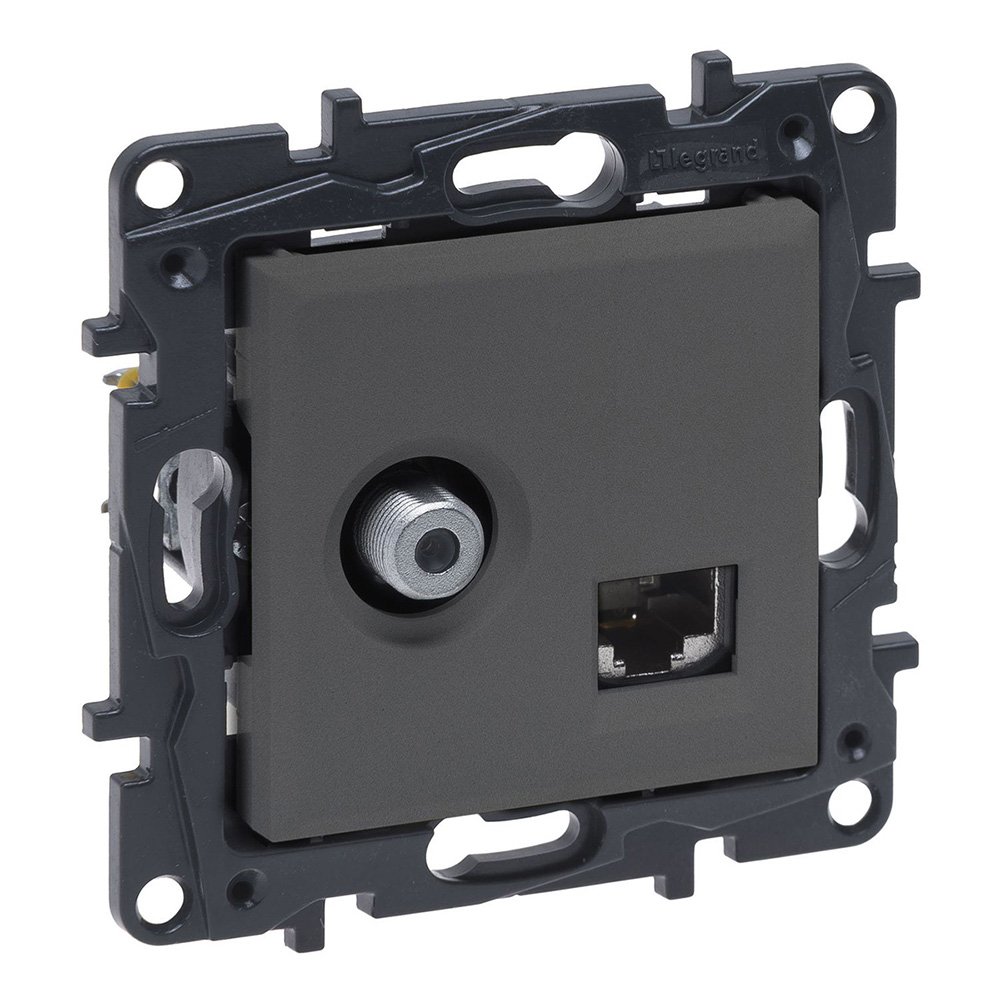 863477 — Розетка комбинированная TV тип F и RJ45 Legrand Niloe